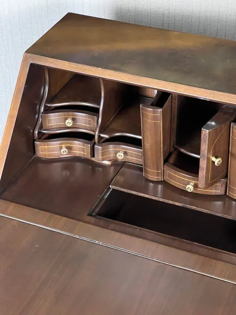 Looking down into the writing compartment.